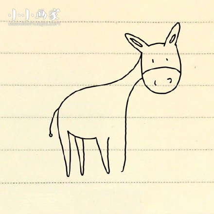 简单小毛驴简笔画画法图片步骤步骤8