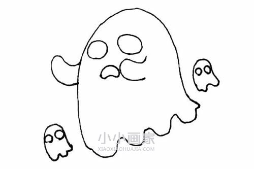 万圣节幽灵简笔画画法图片步骤步骤6