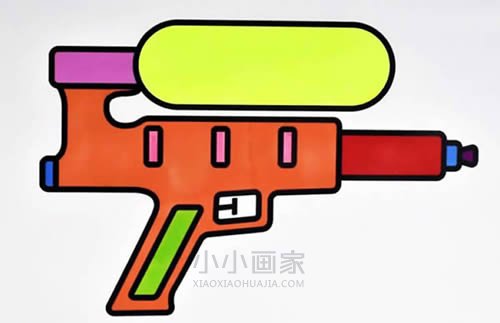 绘本故事彩色玩具水枪简笔画画法图片步骤