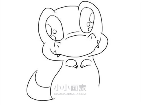 超萌恐龙宝宝简笔画画法图片步骤步骤4