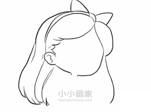 可爱女孩爱丽丝简笔画画法图片步骤步骤3