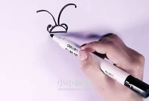 大翅膀蝴蝶简笔画画法图片步骤步骤4