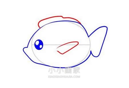 可爱小扁鱼简笔画画法图片步骤步骤6