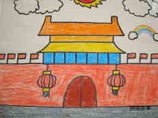绘本故事美丽的北京天安门图片 天安门儿童画作品欣赏