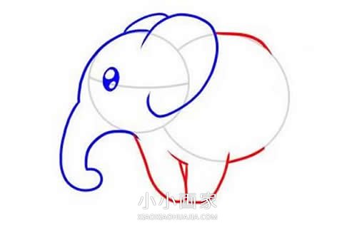 可爱大象简笔画画法图片步骤步骤5