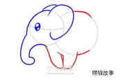 可爱大象简笔画画法图片步骤步骤5