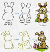 两种兔子的简笔画画法图片步骤步骤1