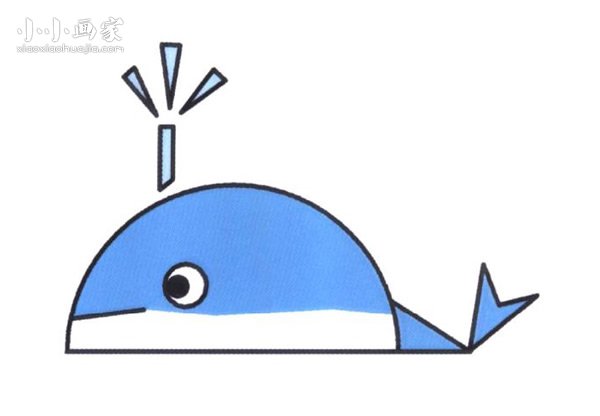 卡通鲸鱼简笔画画法图片步骤步骤1