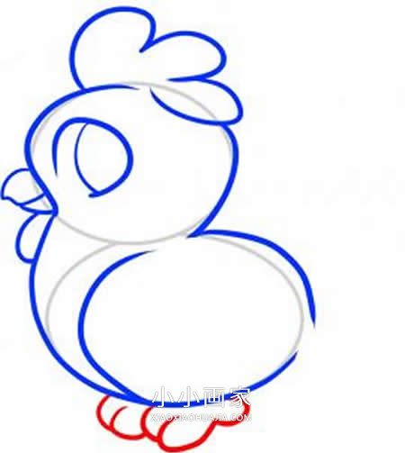 简单公鸡简笔画画法图片步骤步骤6