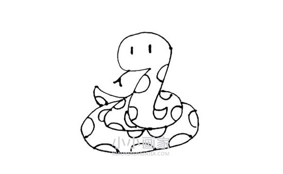 盘起的蛇简笔画画法图片步骤步骤7