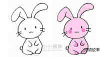 粉色兔子简笔画画法图片步骤步骤2