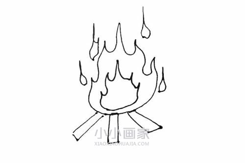 篝火简笔画画法图片步骤步骤6