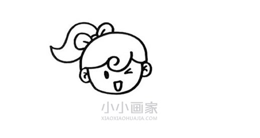 打伞的小女孩简笔画画法图片步骤步骤2