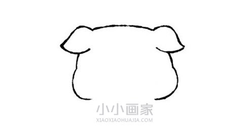 粉色小猪简笔画画法图片步骤步骤2