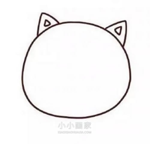 卡通小猫咪简笔画画法图片步骤步骤3