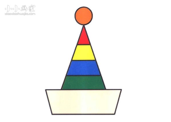 彩色小丑帽简笔画画法图片步骤步骤1