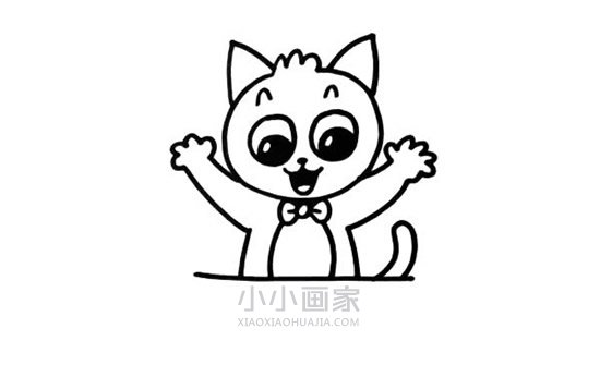 爱吃鱼的小猫简笔画画法图片步骤步骤3