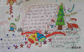 绘本故事小学五年级圣诞快乐英文手抄报图片