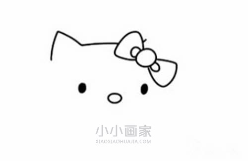 彩色凯蒂猫简笔画画法图片步骤步骤3