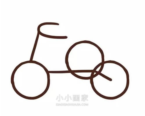 儿童三轮自行车的简笔画画法图片步骤步骤3