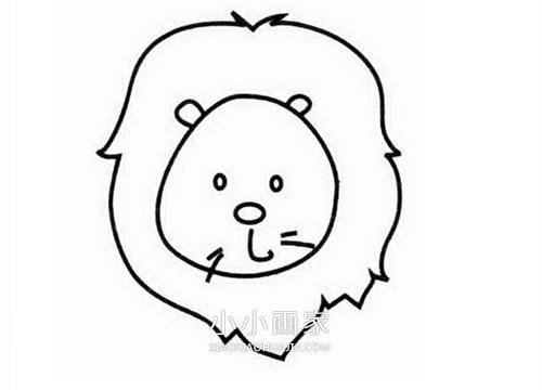 可爱小狮子简笔画画法图片步骤步骤3