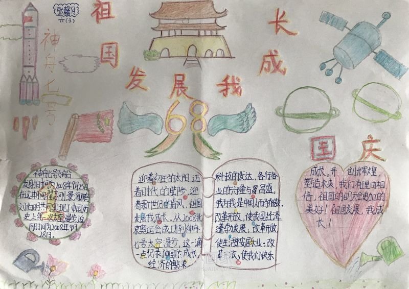 祖国发展我成长手抄报图片简单六年级