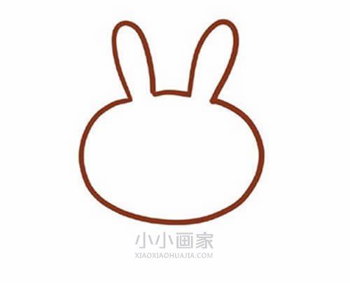 吃胡萝卜的卡通小兔简笔画画法图片步骤步骤2