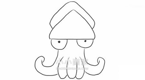 绘本故事黑白乌贼简笔画画法图片步骤