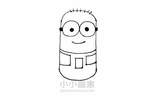 帅气小黄人简笔画画法图片步骤步骤5
