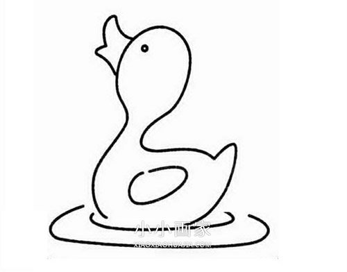 游泳的小鸭子简笔画画法图片步骤步骤1