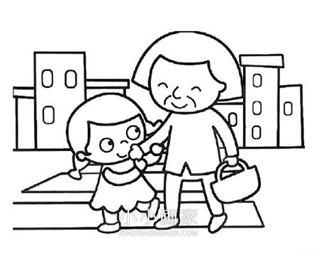 重阳节老人的简笔画画法图片步骤步骤4