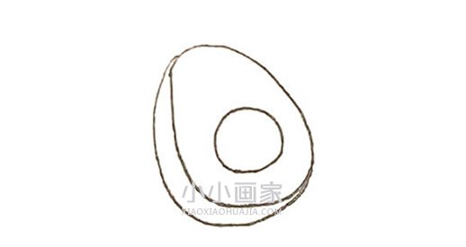 彩色牛油果简笔画画法图片步骤步骤3