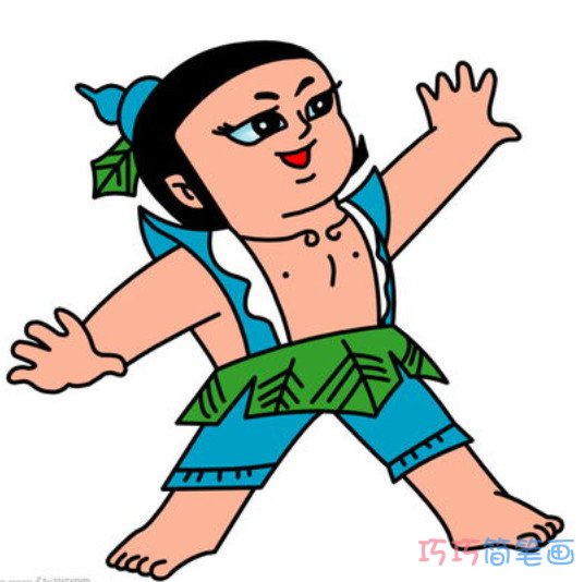 怎么画葫芦娃简笔画涂色 葫芦娃简笔画图片步骤1