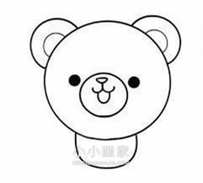 卡通小熊简笔画画法图片步骤步骤5