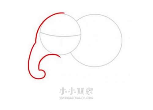 可爱大象简笔画画法图片步骤步骤3