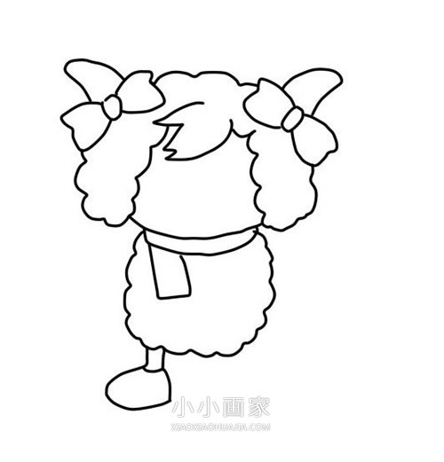 喜羊羊/美羊羊简笔画画法图片步骤步骤10
