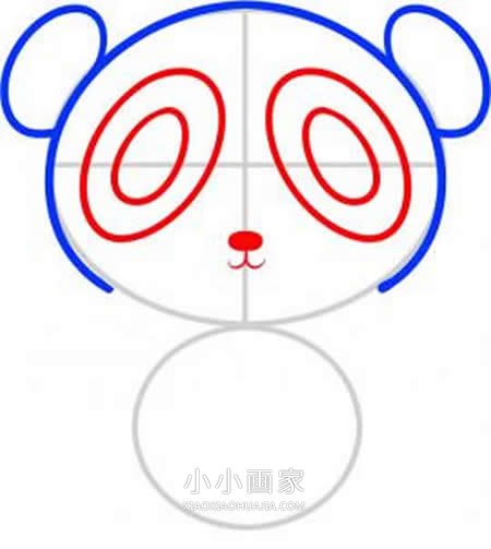 可爱卡通大熊猫简笔画画法图片步骤步骤4