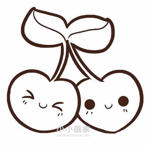彩色卡通樱桃简笔画画法图片步骤步骤6