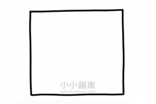 方方脸卡通女孩简笔画画法图片步骤步骤2