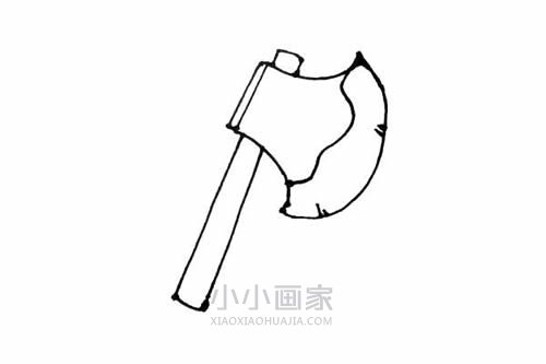 彩色斧头简笔画画法图片步骤步骤6