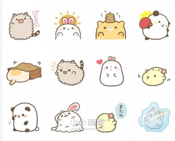 绘本故事超可爱小动物手账简笔画素材