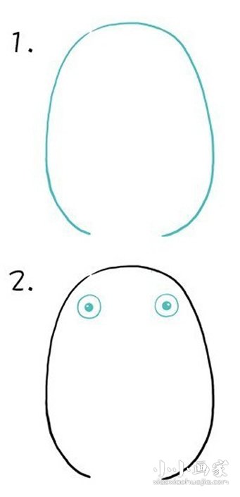 卡通龙猫简笔画画法图片步骤步骤1