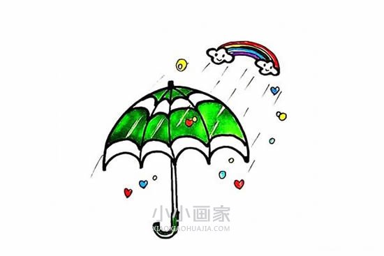 漂亮雨伞简笔画画法图片步骤步骤1