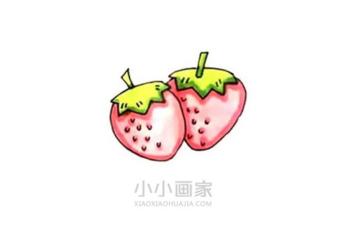 两个草莓简笔画画法图片步骤步骤1