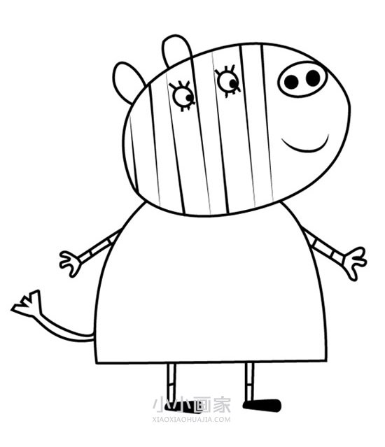 斑马佐伊的妈妈简笔画画法图片步骤步骤1