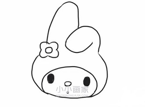 扮兔子的萌宝宝简笔画画法图片步骤步骤5
