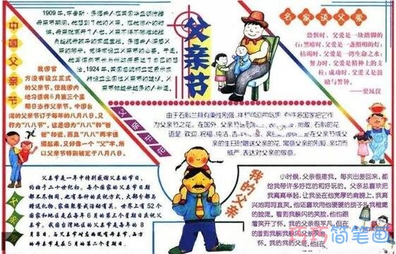 小学生父亲节的来历手抄报内容图片简单又漂亮步骤2