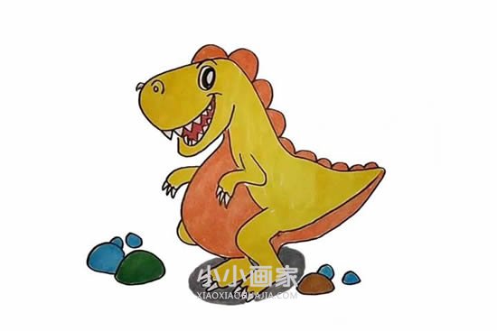 绘本故事可爱霸王龙简笔画画法图片步骤