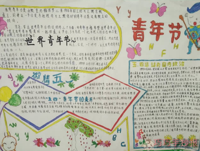 青年节手抄报内容与图片小学生获奖手抄报步骤2