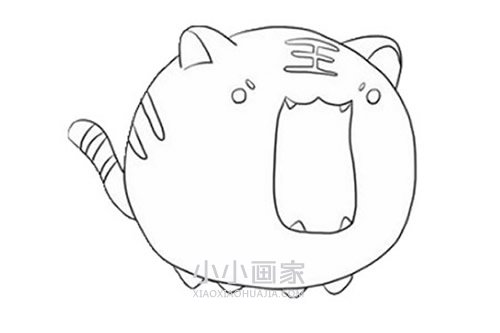 凶猛的可爱小老虎简笔画画法图片步骤步骤6